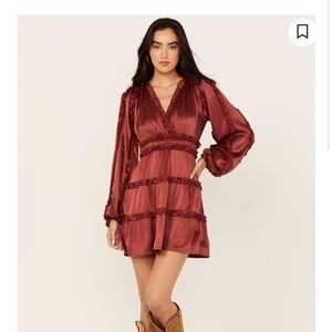 Shyanne satin ruffle dress